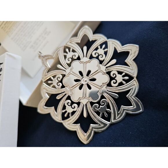1987 Mma Sterling Silver Snowflake Christmas Ornament - Picture 2 of 3